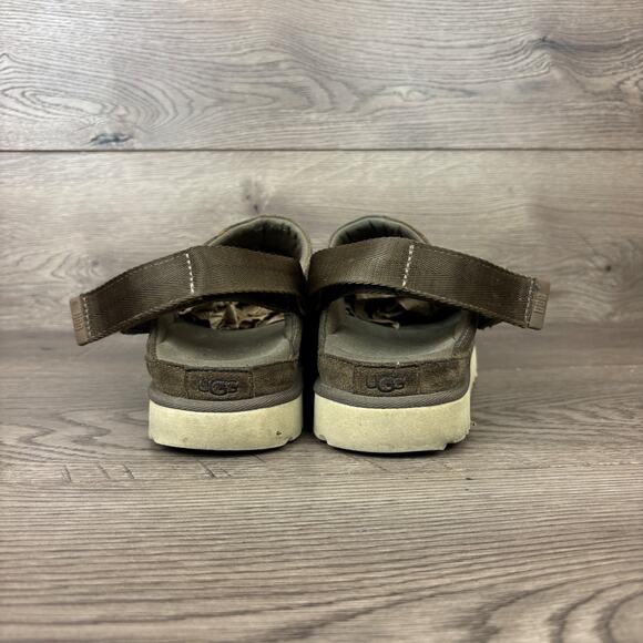 UGG Goldenstar Clog Slippers Women's 10 Brown Hickory Suede Platform Sandals - Picture 4 of 16